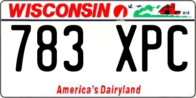 WI license plate 783XPC