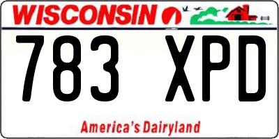 WI license plate 783XPD