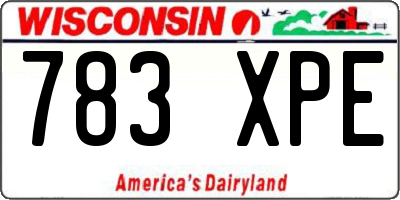 WI license plate 783XPE