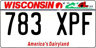 WI license plate 783XPF
