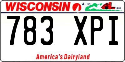 WI license plate 783XPI