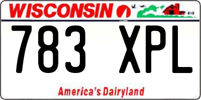 WI license plate 783XPL