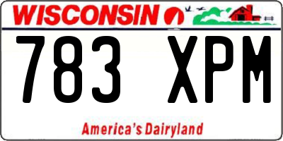 WI license plate 783XPM