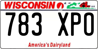 WI license plate 783XPO
