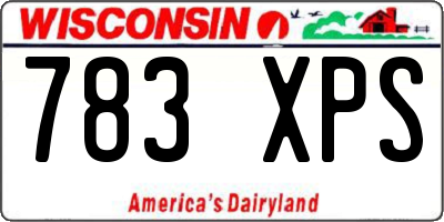 WI license plate 783XPS
