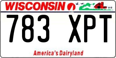 WI license plate 783XPT