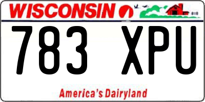 WI license plate 783XPU