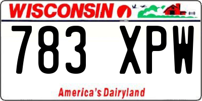 WI license plate 783XPW