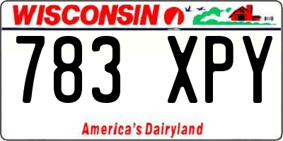 WI license plate 783XPY