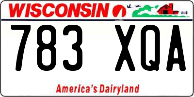 WI license plate 783XQA