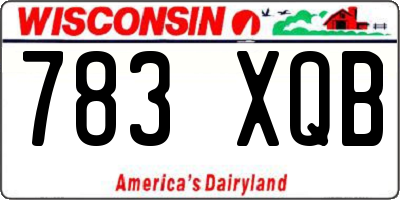 WI license plate 783XQB