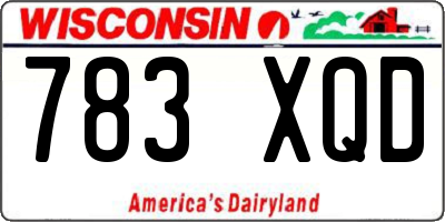 WI license plate 783XQD