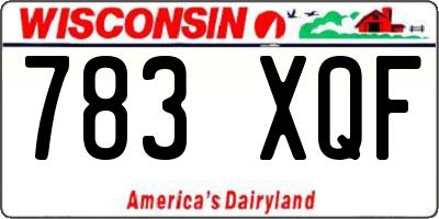 WI license plate 783XQF