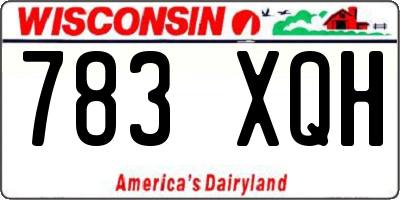 WI license plate 783XQH