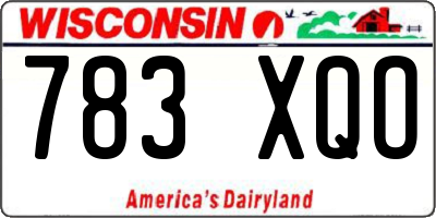 WI license plate 783XQO