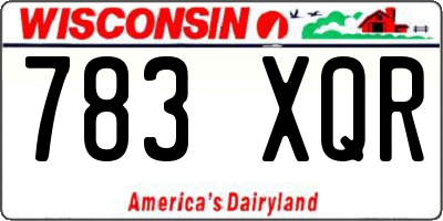WI license plate 783XQR