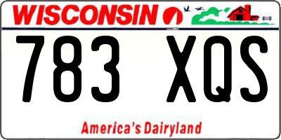 WI license plate 783XQS