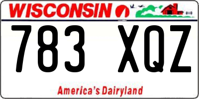 WI license plate 783XQZ