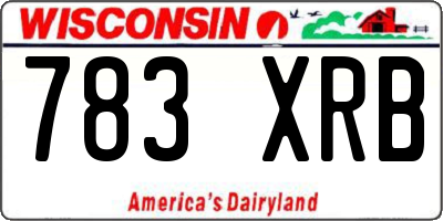 WI license plate 783XRB