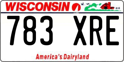 WI license plate 783XRE