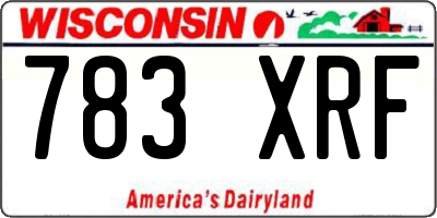 WI license plate 783XRF