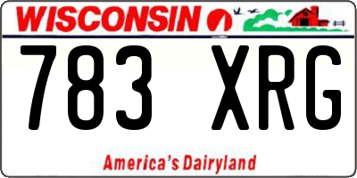 WI license plate 783XRG