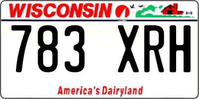WI license plate 783XRH