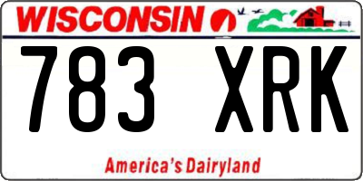 WI license plate 783XRK