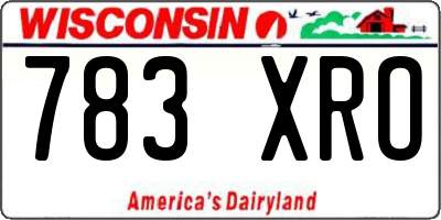 WI license plate 783XRO