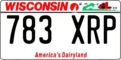 WI license plate 783XRP