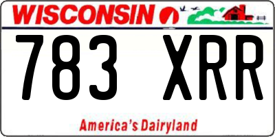 WI license plate 783XRR