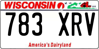 WI license plate 783XRV