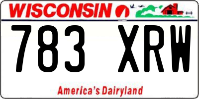 WI license plate 783XRW