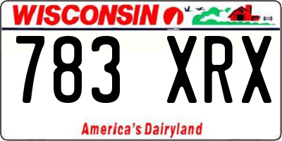 WI license plate 783XRX