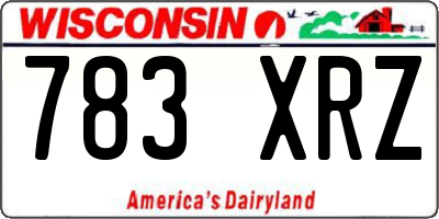 WI license plate 783XRZ