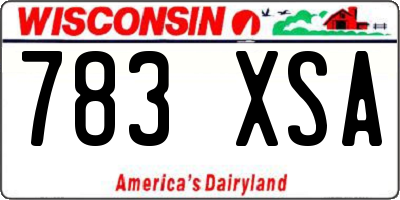 WI license plate 783XSA