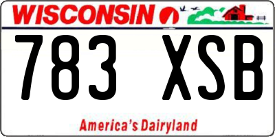 WI license plate 783XSB