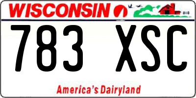 WI license plate 783XSC