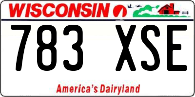 WI license plate 783XSE