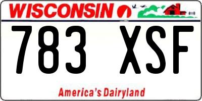 WI license plate 783XSF