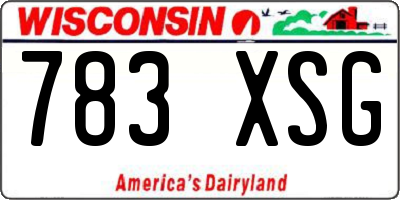 WI license plate 783XSG