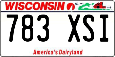 WI license plate 783XSI