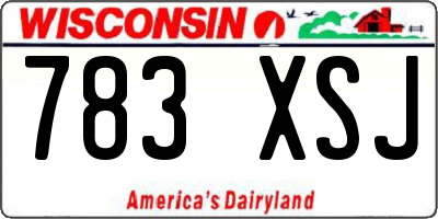 WI license plate 783XSJ