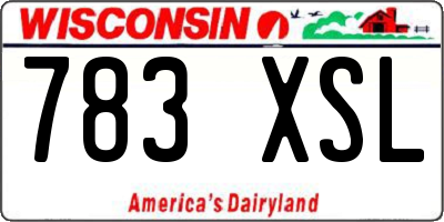 WI license plate 783XSL