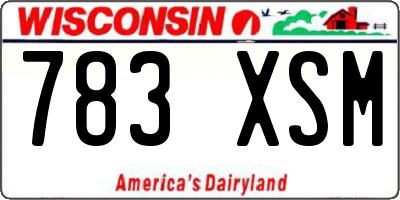 WI license plate 783XSM