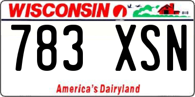 WI license plate 783XSN