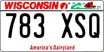 WI license plate 783XSQ