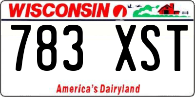 WI license plate 783XST