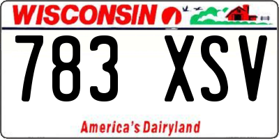 WI license plate 783XSV