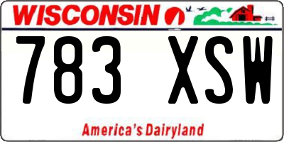 WI license plate 783XSW